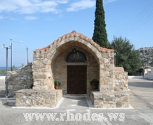 One small Church of Kalathos on island Rhodes Greece